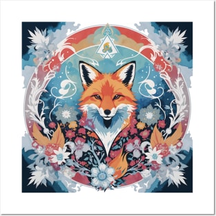 Mystical Fox Mandala Posters and Art